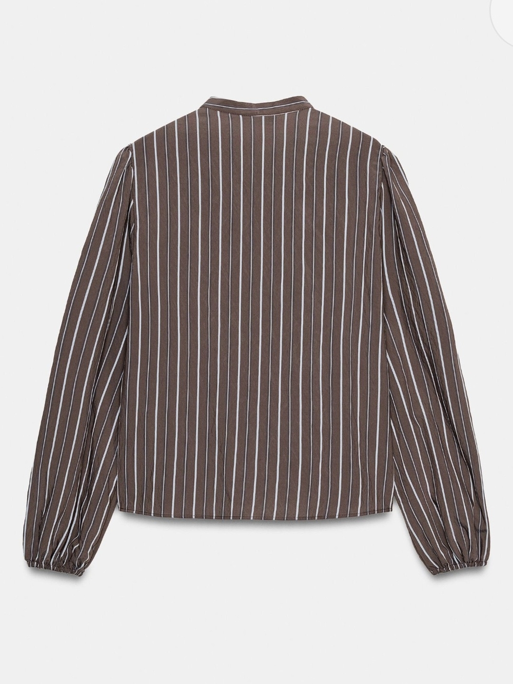Zara Striped Ruffle Front Button-Up Blouse(S) - Picture 5 of 6